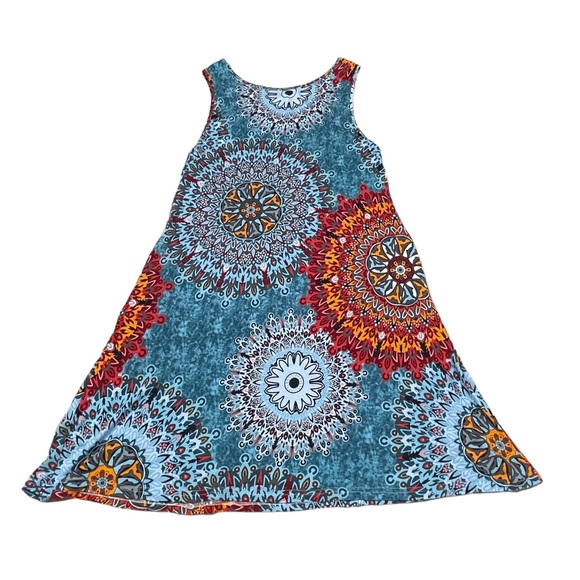 BISHUIGE Summer Casual Round Neck T-Shirt Dress Beach Cover-Up Tank Dress SZ XL - Picture 11 of 16